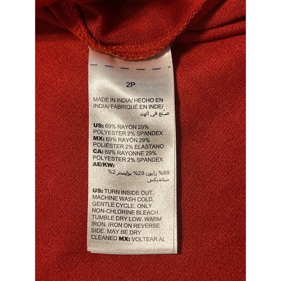 Chico's 2P (LP/12) Embroidered Burnt Orange Boho 3/4 Sleeve Shirt Sequins *Read - Picture 11 of 12